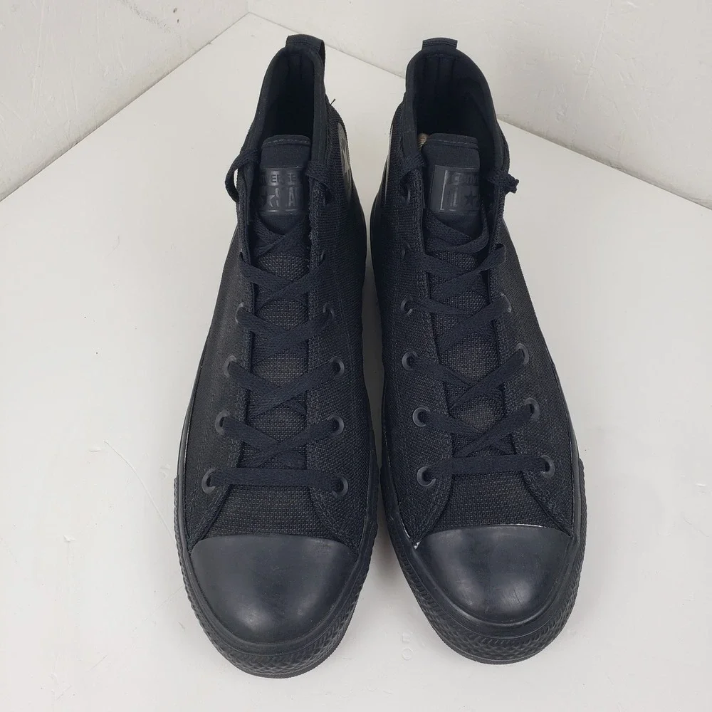 Converse Triple Black Men's 12 Chuck Taylor All Star Syde Street Mid Sneakers - Picture 6 of 10